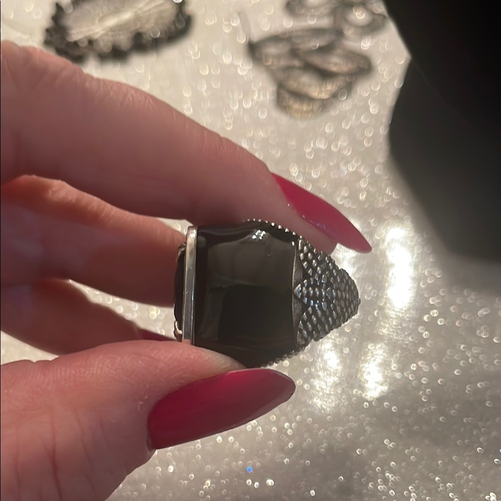 GUCCI emerald Green Silver Ring-161 - Picture 14 of 16